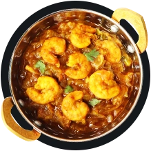 Flavourful prawn masala and shrimp curry served at best mexican restaurant in singapore Haldi Mexicana